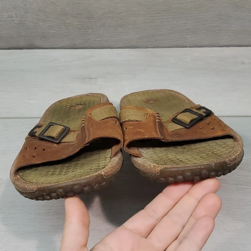 Teva Women 6324 Leather Slide Sandals Flip Flop Flats shoes sz 7